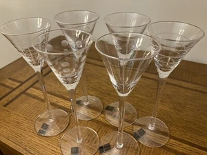 Six Roscher Etched Liqueur Shot Glasses/ Cordial Glass - Picture 1 of 12