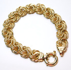 Italian Gold Over Sterling Silver Chunky Textured Knot Line Bracelet