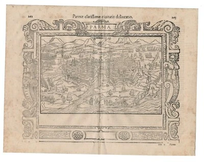 Antique Map "Parmae clarissimae civitatis delineatio" (Parma-Italy) Munster 1572 - Image 1 of 3