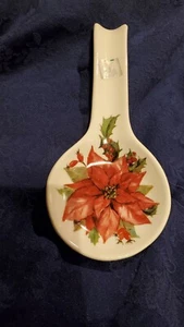 CU♡RE Ceramica Italien Weihnachtsstern mit Stechpalme 11" x 5" - Bild 1 von 4