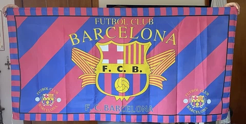FC BARCELONA FLAG FUTBOL CLUB  L 58 Inches - H 29 Inches Cover