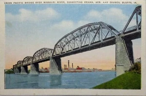 Postal Union Pacific Bridge-Iowa-Nebraska-c1947-EC Kropp Co-Litografía-Sin publicar - Imagen 1 de 5
