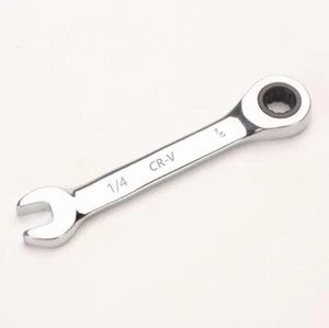 1/4-inch SAE Stubby Box End Head Geared Wrench 72-Tooth Ratcheting Combinatio... - Picture 1 of 1
