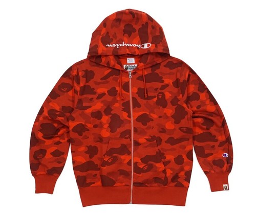 A BATHING APE (BAPE) Felpa con cappuccio BAPE Color Mimetica Champion cerniera intera taglia XL usata
