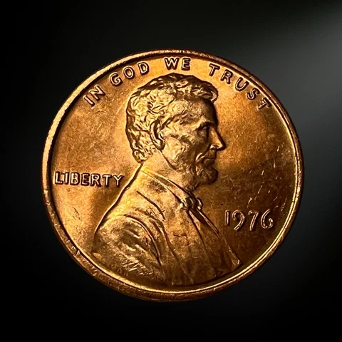 1976 P Lincoln Memorial Penny Brilliant Uncirculated (BU) GEM Cover