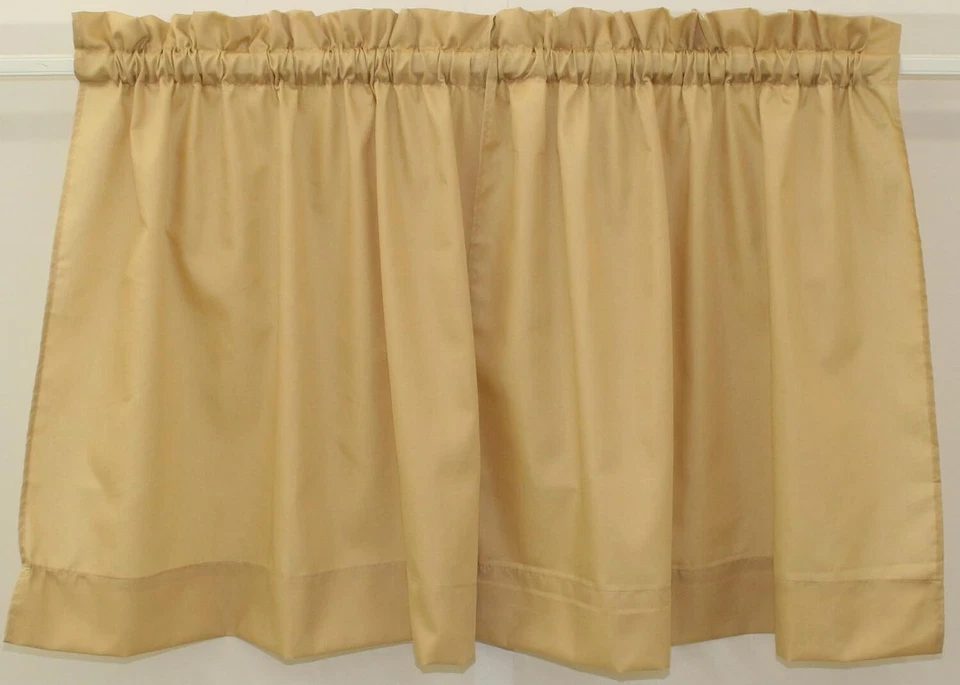 Nivel de cortina de café con filtro de luz sólida Stacey o cenefa o botín ALMENDRA Foto 1 de 1