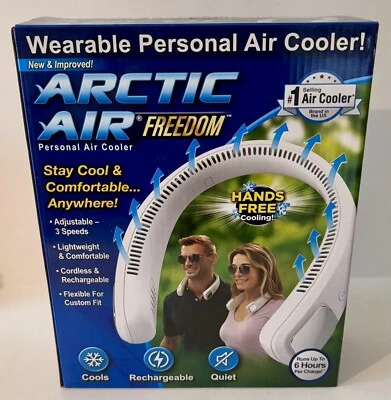 Artic Air Freedom Personal Air Cooler Portable 3-Speed Neck Fan NEW IN BOX - Image 1 of 4