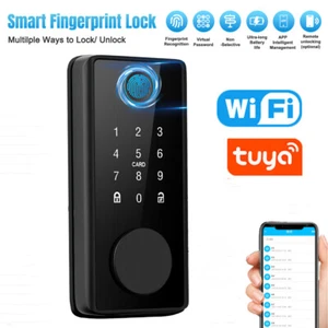 2025 Smart Lock Fingerabdruck Schlüsselloser Zugang Türschloss Riegel mit Apple Home USA - Bild 1 von 11