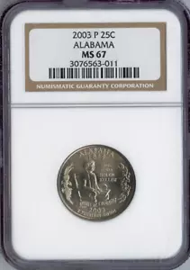 2003 Alabama State Quarter NGC MS67 Business Auction - Picture 1 of 2