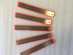REGLA DE ACERO INOXIDABLE A GRANEL 15CM 6" MÉTRICA E IMPERIAL OTRO LADO - Imagen 1 de 2