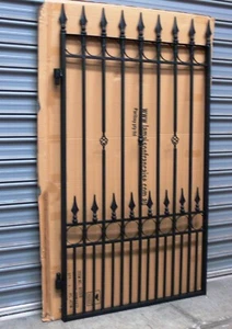 WROUGHT IRON SIDE GATE Black 1815 mm h x 1100 mm w - Picture 1 of 12