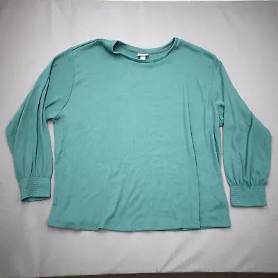 Top de punto para mujer Ava And Viv 2XL verde talla grande acolchado manga larga Foto 1 de 4