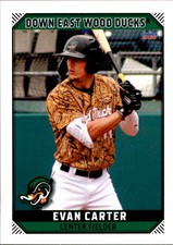 2021 Down East Wood Ducks #4 Evan Carter - NM Elizabethton Tennessee TN Card