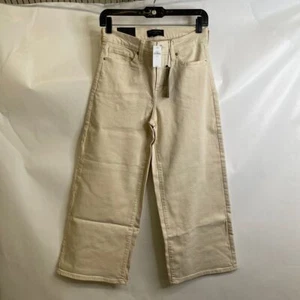 BANANA REPUBLIC High-Rise Wide-Leg Cropped Jeans Women's Size 26 Ecru - Picture 1 of 5