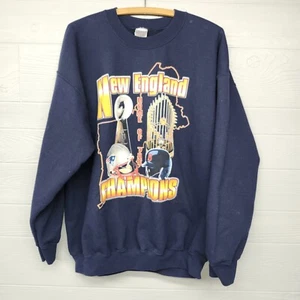 Gildan NFL New England Patriots Blue Sweatshirt Size XL Distressed - Picture 1 of 8