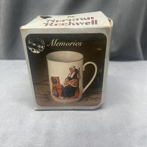 Norman Rockwell Porcelain Mug Memories TC06 4” Tall Original Box From 1983 - Picture 1 of 19