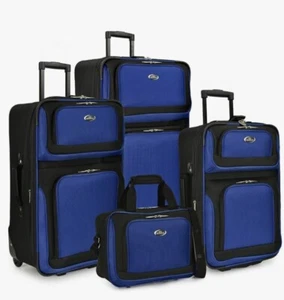 U.S. Traveler New Yorker 4 Pc Softside Expandable Travel Luggage Set - Blue - Picture 1 of 1