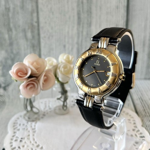 Orologio tondo grigio Fendi 900G batteria sostituita usatoria batteriae or