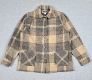 Vintage 60s Amana Woolen Mill Wool Overshirt Jacket Plaid Flannel USA Size 38 M - Picture 1 of 11