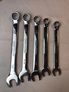 Craftsman 5-PC 12pt Full Polish Combination Wrench SAE Set 5/8 9/16 1/2 7/16 3/8 - Bild 1 von 4
