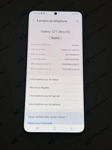 SMARTPHONE SAMSUNG GALAXY S21 ULTRA 5G SM-G998B/DS 256 Go OCCASION - Imagen 1 de 8