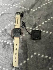 Smart Watch Men Women Fitness Tracker. cream light Brand new P&P Free - Picture 1 of 1