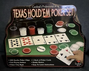 NUOVO 2003 Cardinal’s Professional TEXAS HOLD’EM POKER SET in latta da collezione - Foto 1 di 7