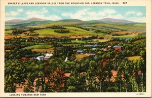 SHAKER VILLAGE Lebanon Valley LEBANON TRAIL, Massachusetts MA linen Postcard - Picture 1 of 2