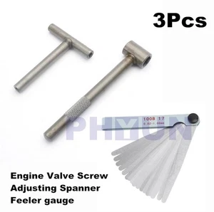 Valve Screw Adjusting Spanner Tool + Feeler Gauge For GY6 50 150cc Motorcycle US - Foto 1 di 13