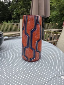 Poole Pottery Carved Vase Alan White & Nicky Massarella 12 Inches - Picture 1 of 6