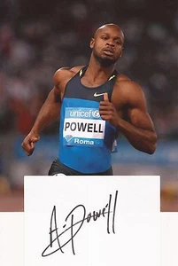 LEICHTATHLETIK: ASAFA POWELL SIGNED 6x4 WHITE CARD+10x8 PHOTO+COA *OLYMPICS 2012* - Bild 1 von 1