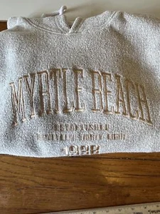 Myrtle Beach Tsunami Brand Soft Weave Hoodie  Large Beige - Picture 1 of 8