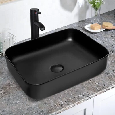 Fregadero de cerámica lavabo de baño lavabo lavabo combo grifo cromado drenaje emergente Foto 1 de 4