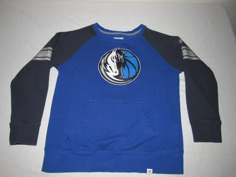 DALLAS MAVERICKS WOMEN'S NBA FANATICS BLUE LONG SLEEVE SWEATSHIRT SIZE L Cover