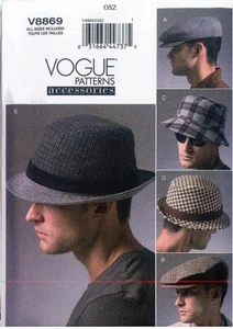 Vogue 8869 Herren Hüte Fendora Bucket Ivy Cap 5 Stile Accessoires Muster Neu - Bild 1 von 2