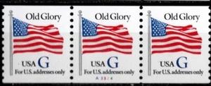 GTSTAMPS, US Sc #2890, MNH 1994 Plate #A3324 Coil Strip of 3, Old Glory G - Picture 1 of 1