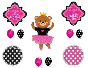 DANCING BALLERINA BEAR Birthday Party Balloons Decoration Supplies Ballet Twirl - Picture 1 of 1