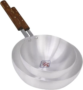 Sartén/olla de aluminio Biryani profunda con mango de madera restaurante catering 24 cm/26 cm - Imagen 1 de 11