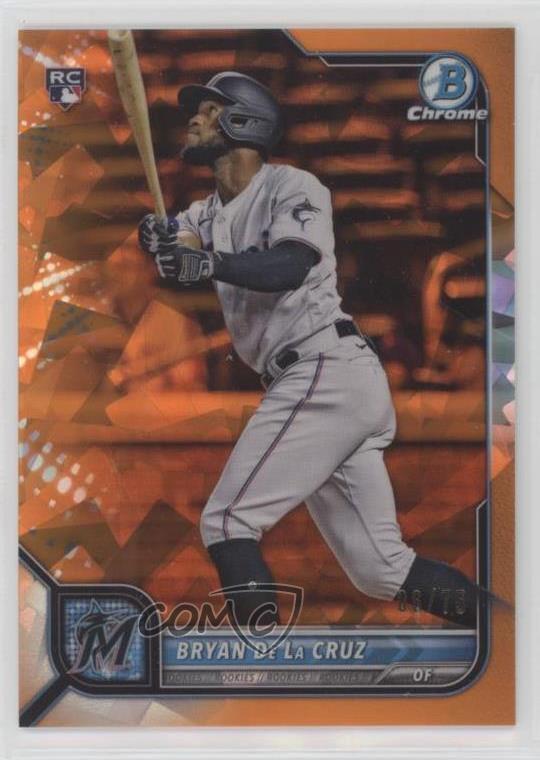 2022 Bowman Chrome Sapphire Edition Orange /75 Bryan De La Cruz #52 Rookie RC