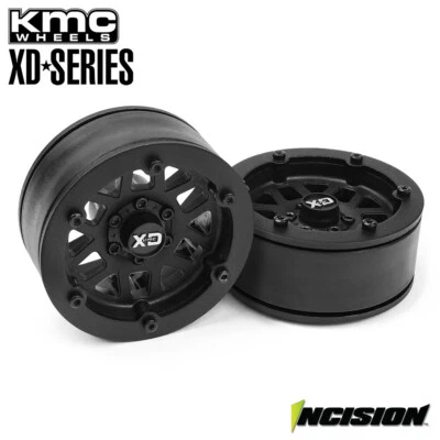 NEW Incision KMC 1.9 XD229 Black Plastic Beadlock Wheel Set (2) - Image 1 of 3