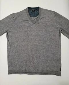 Ted Baker London Herren Gr. 6 meliert grau Wolle Kaschmir Seide Mischung V-Ausschnitt Pullover - Bild 1 von 12