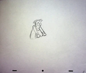Diseño a lápiz de personaje dibujado a mano de producción de serie de televisión Curious George 1982 - Imagen 1 de 2