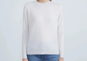 Lafayette 148 New York Crew Sweater ITALIAN Cashmere Off White Cloud XL;NWT - Picture 1 of 17