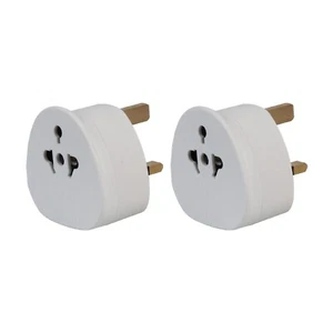 TWIN PACK USA EU AU Worldwide & European Travel Adaptor Mains Plug - UK Version - Picture 1 of 6