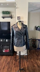 Chaqueta con tachuelas de cuero sintético BB Dakota talla L nueva con etiquetas - Imagen 1 de 12