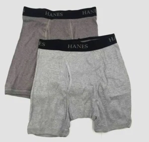 $25 Hanes Underwear Boys Gray Logo Cotton Boxer Briefs Tagless 2-Pack Size XL - Picture 1 of 1