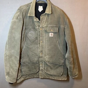 VTG W&LE Carhartt Jacket Adult 2XL Quilt lined Green Rail Train CQ656 - Picture 1 of 11
