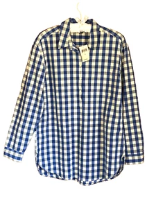 Lucky Brand 1/2-Knopf Langarm blau kariert Baumwolle Top Damengröße Small neu mit Etikett! - Bild 1 von 18