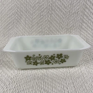 Vtg Pyrex Spring Blossom Crazy Daisy 913 Bread Loaf Pan VTG 8.5”x4.5” Milk Glass - Picture 1 of 17