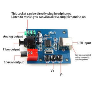 PCM2704 USB DAC to S/PDIF Sound Card Decoder Board 3.5mm Analog Output F/PC - Picture 1 of 4
